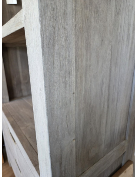 Bibliothèque colonne en teck massif lavé Alex