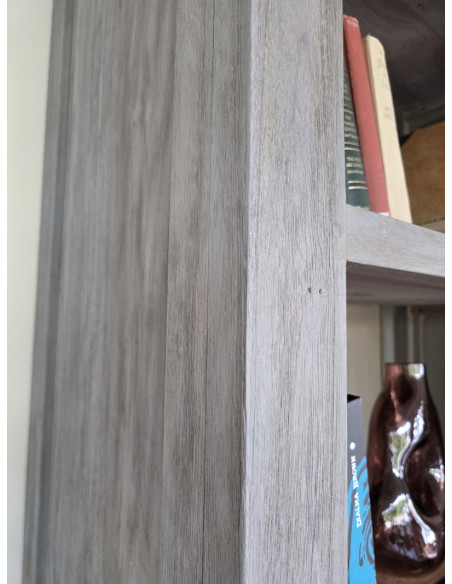 Bibliothèque colonne en teck massif lavé Alex