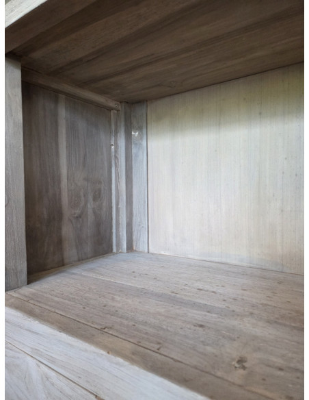 Bibliothèque colonne en teck massif lavé Alex