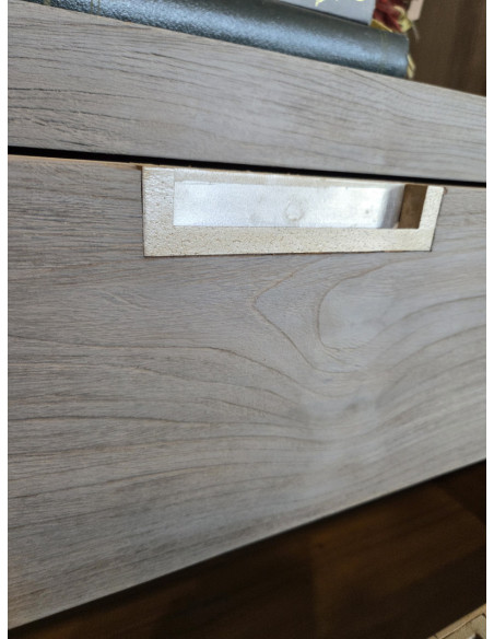 Bibliothèque colonne en teck massif lavé Alex