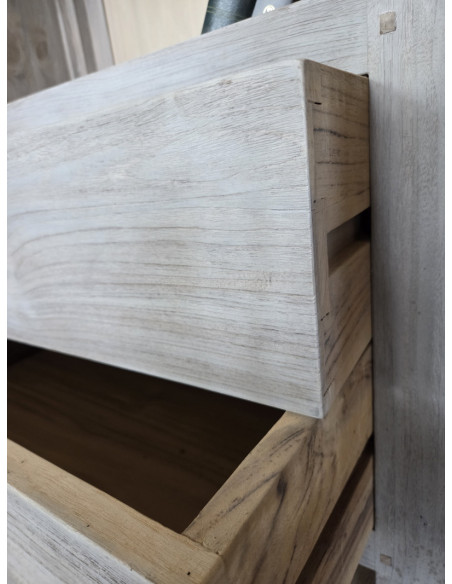 Bibliothèque colonne en teck massif lavé Alex