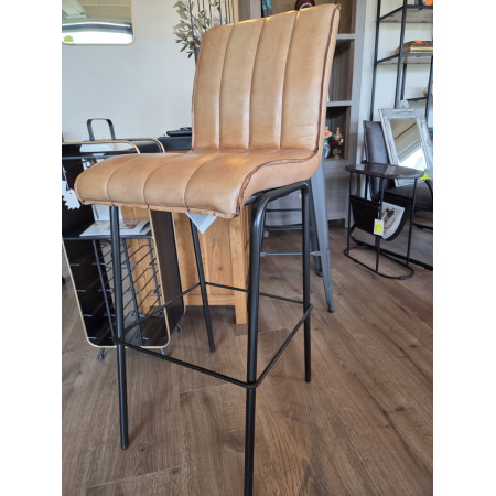 Tabouret de bar en cuir vieilli...