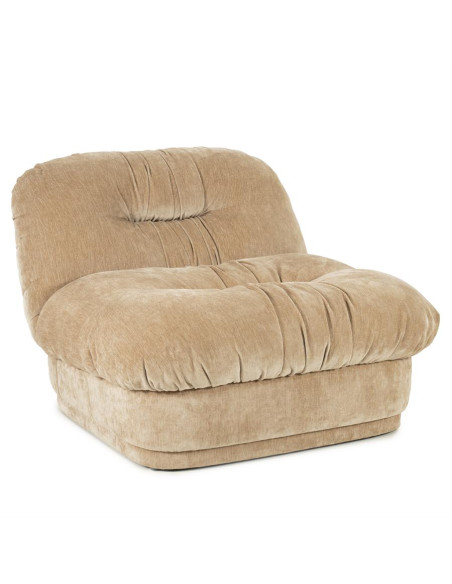 Fauteuil confortable rembourré tissu velours