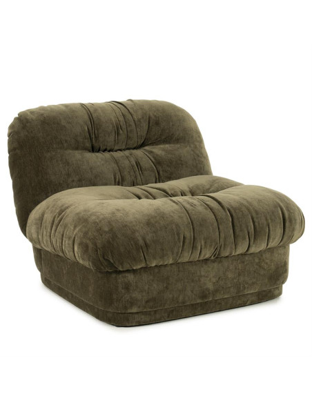 Fauteuil confortable rembourré tissu velours