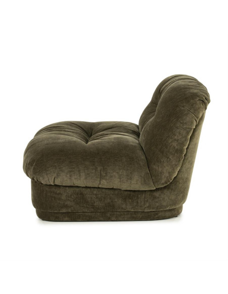 Fauteuil confortable rembourré tissu velours