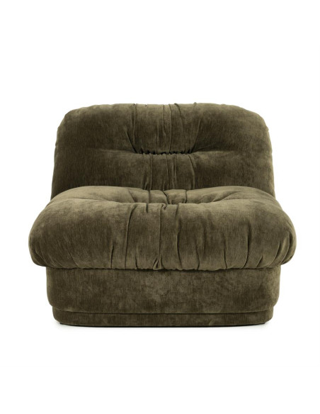 Fauteuil confortable rembourré tissu velours