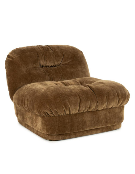 Fauteuil confortable rembourré tissu velours
