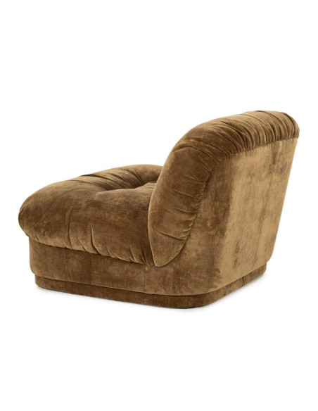 Fauteuil confortable rembourré tissu velours