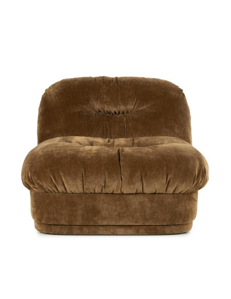 Fauteuil confortable rembourré tissu velours
