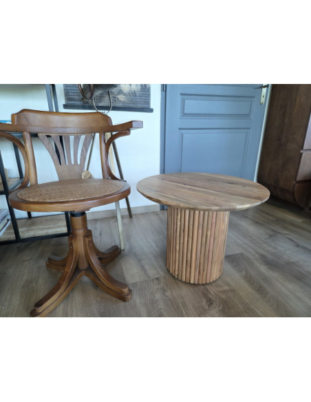 Table de salon en acacia avec pied central Congo