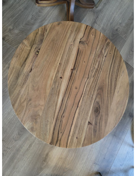 Table de salon en acacia avec pied central Congo
