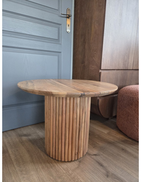 Table de salon en acacia avec pied central Congo