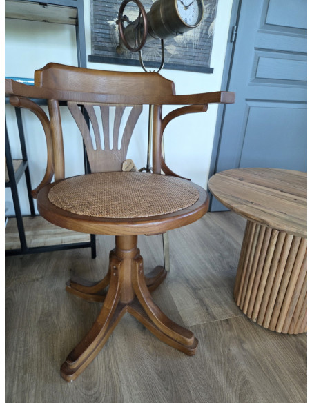 Fauteuil de bureau pivotant style colonial