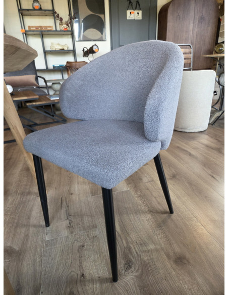 Lot de 2 Chaises de repas en tissu bouclette Yuna