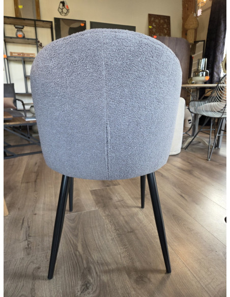 Lot de 2 Chaises de repas en tissu bouclette Yuna