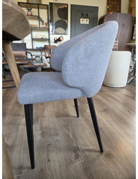 Lot de 2 Chaises de repas en tissu bouclette Yuna