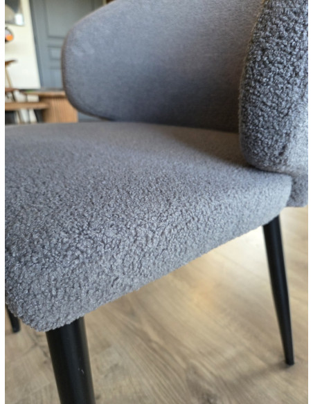 Lot de 2 Chaises de repas en tissu bouclette Yuna