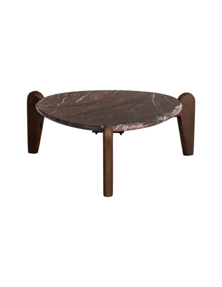 Table basse plateau marbre rouge