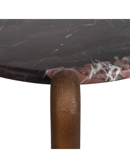 Table basse plateau marbre rouge