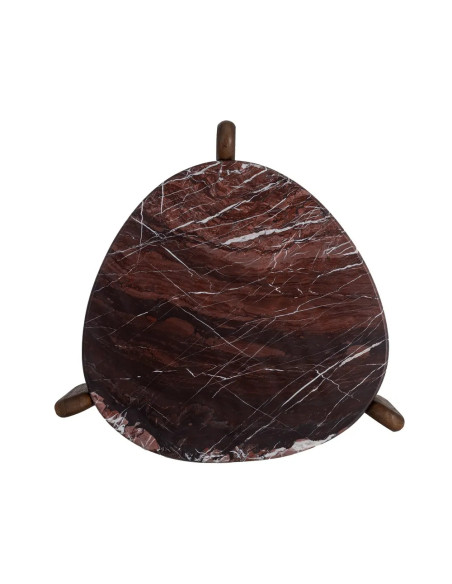 Table basse plateau marbre rouge