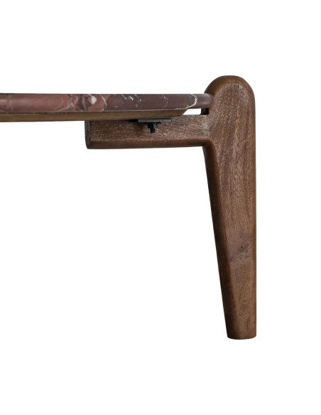 Table basse plateau marbre rouge