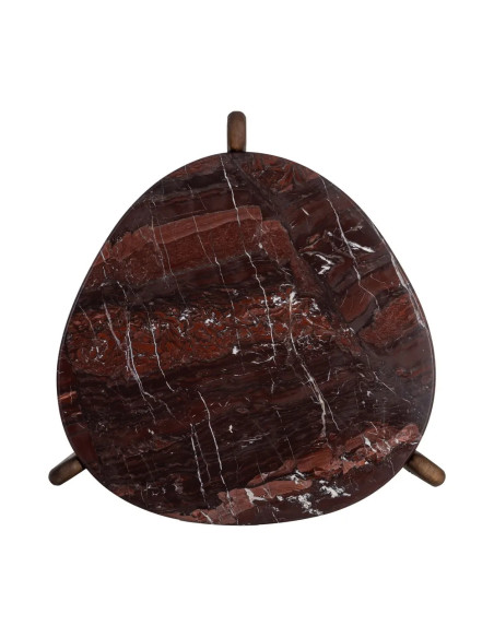 Table basse plateau marbre rouge