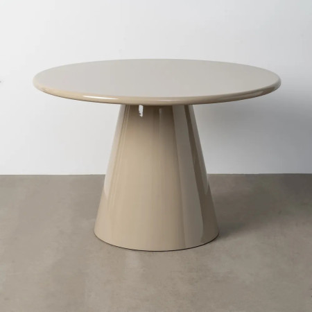 Table de repas ronde laquée taupe 120 cm