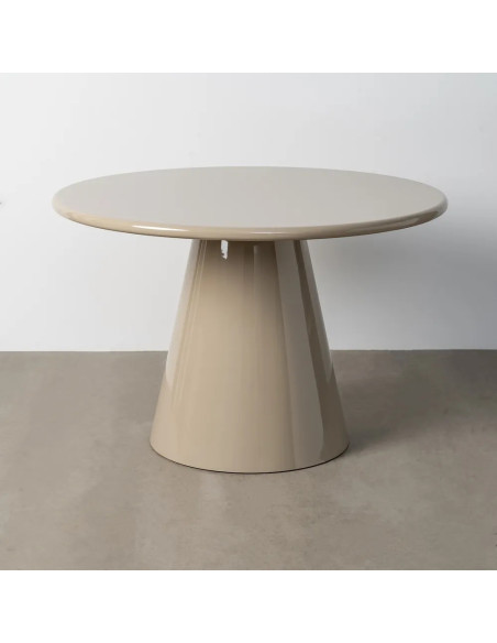 Table de repas ronde laquée taupe 120 cm