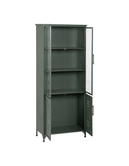 Meuble de rangement style casier métallique vert