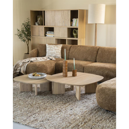 Table de salon carrée en bois de chêne