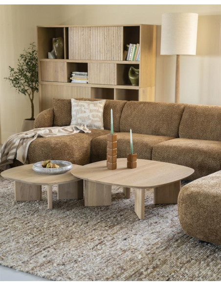 Table de salon carrée en bois de chêne