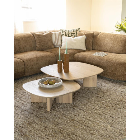 Table de salon carrée en bois de chêne