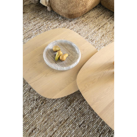 Table de salon carrée en bois de chêne