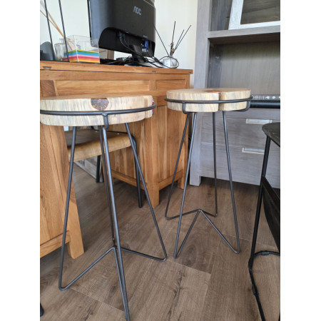 Tabouret de bar rondin de bois style... Tabouret de bar rondin de bois style...