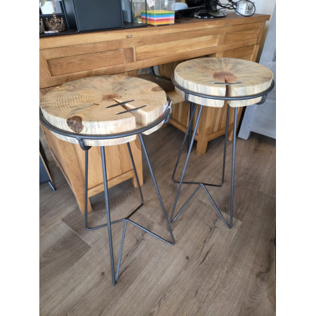 Tabouret de bar rondin de bois style... Tabouret de bar rondin de bois style...