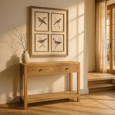 Console en bois massif de mindi avec... Console en bois massif de mindi avec...