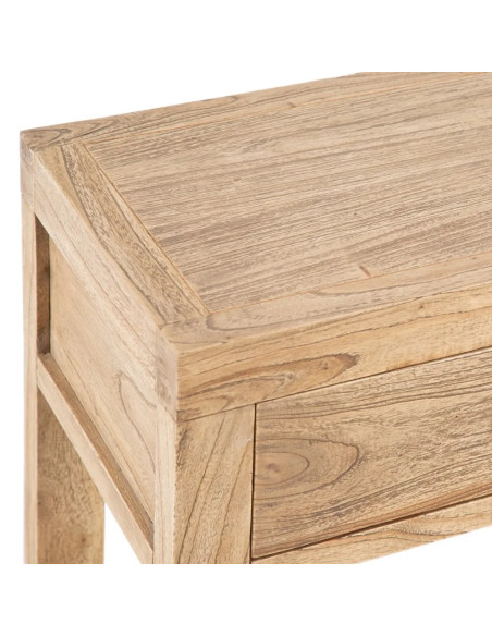 Console en bois massif de mindi avec tablette et tiroirs