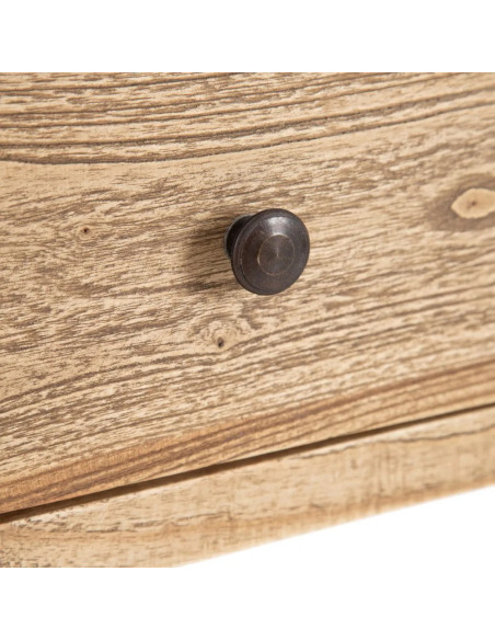 Console en bois massif de mindi avec tablette et tiroirs