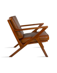 Fauteuil carré en cuir et... 2