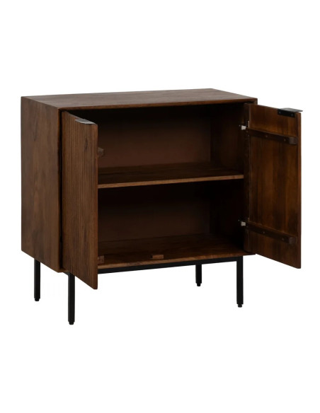 Meuble d'appoint en bois teinté et métal Talaia