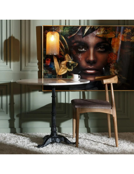 Table bistrot avec plateau en marbre véritable