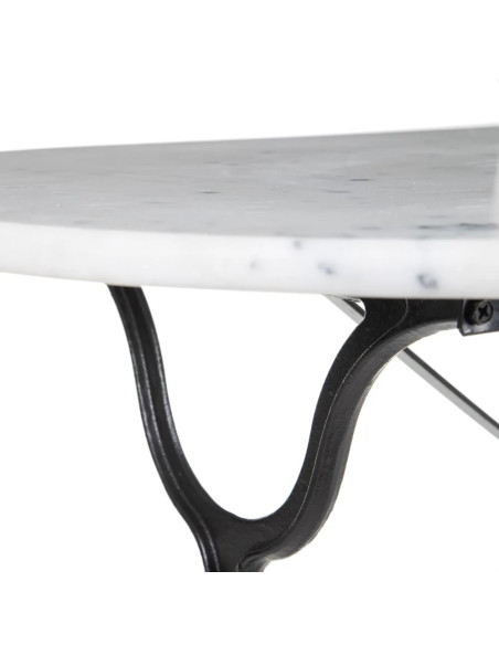 Table bistrot avec plateau en marbre véritable