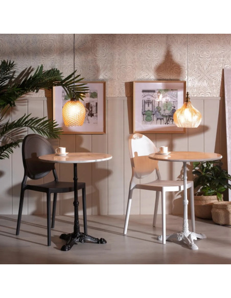 Guéridon ou table petit déjeuner marbre blanc