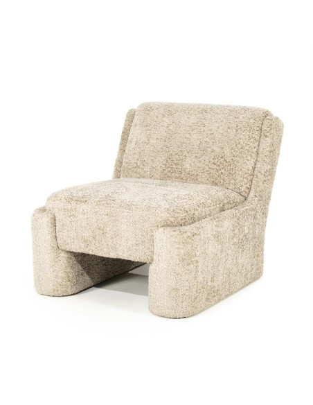 Fauteuil Lounge cubique tissu bouclettes
