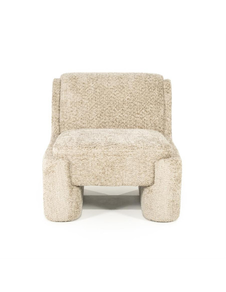 Fauteuil Lounge cubique tissu bouclettes