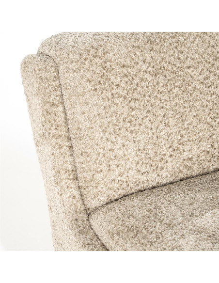 Fauteuil Lounge cubique tissu bouclettes