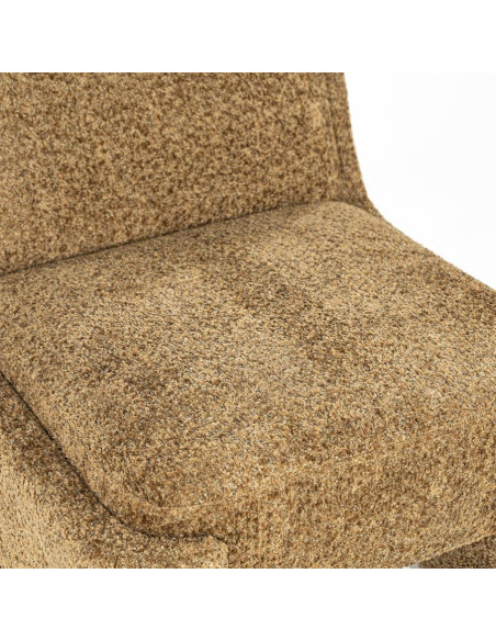 Fauteuil Lounge cubique tissu bouclettes