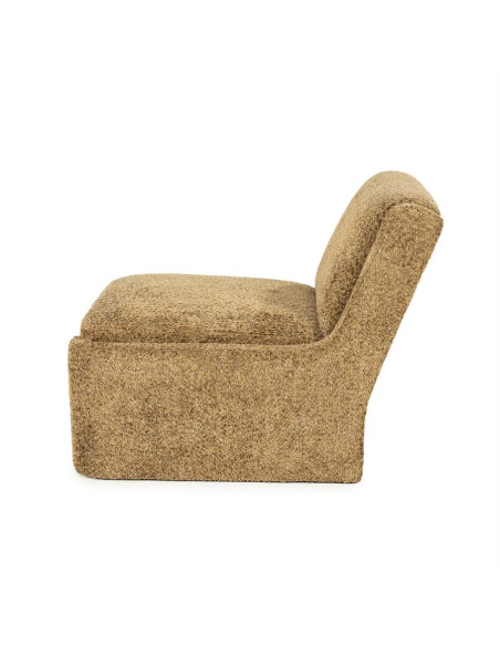Fauteuil Lounge cubique tissu bouclettes