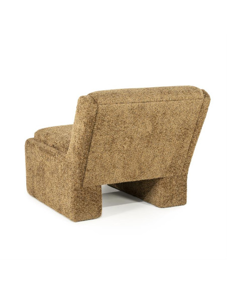 Fauteuil Lounge cubique tissu bouclettes