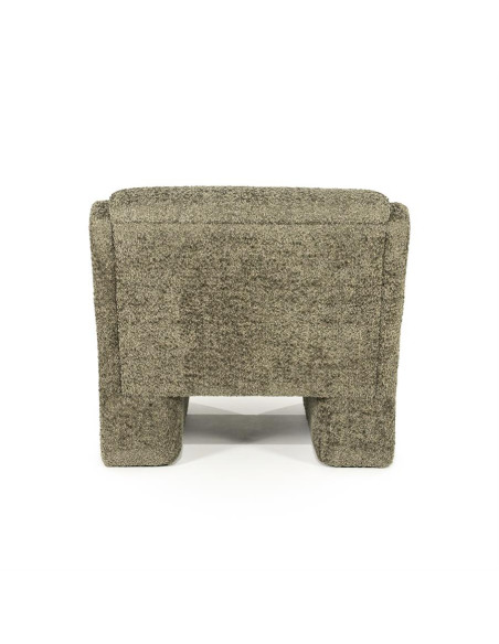 Fauteuil Lounge cubique tissu bouclettes